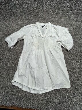 Tommy Hilfiger White Women's Tunic Blouse - Classic Lightweight Top Blouse